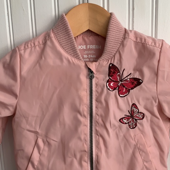 Pink toddler jacket - Joe Fresh - butterfly design - 18-24m - Picture 2 of 5